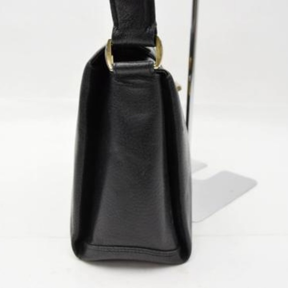 Vintage RARE Mod Buttery Soft Black Leather Gold - Picture 8 of 8